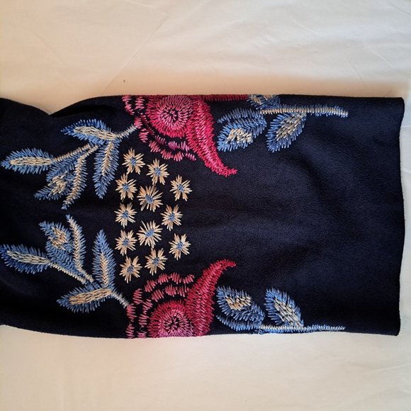 ZARA FLORA Embroidered SUEDE Effect top blouse Sz S BOHO ART2WEAR stunning cond. - Picture 9 of 14